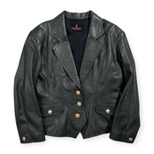 YUKI TORII ユキトリイ 金ボタン レザー ジャケット サイズ F /ブラック系 日本製 牛革 本革 婦人服 エレガント 高級