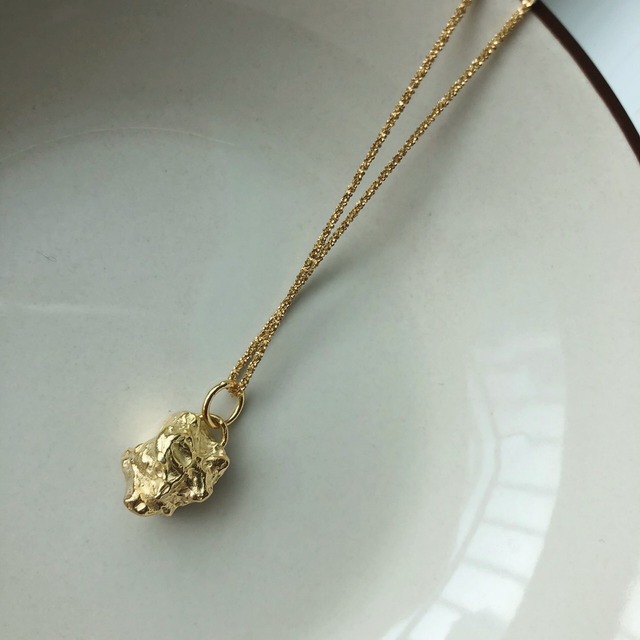 silver925 froissè gold necklace