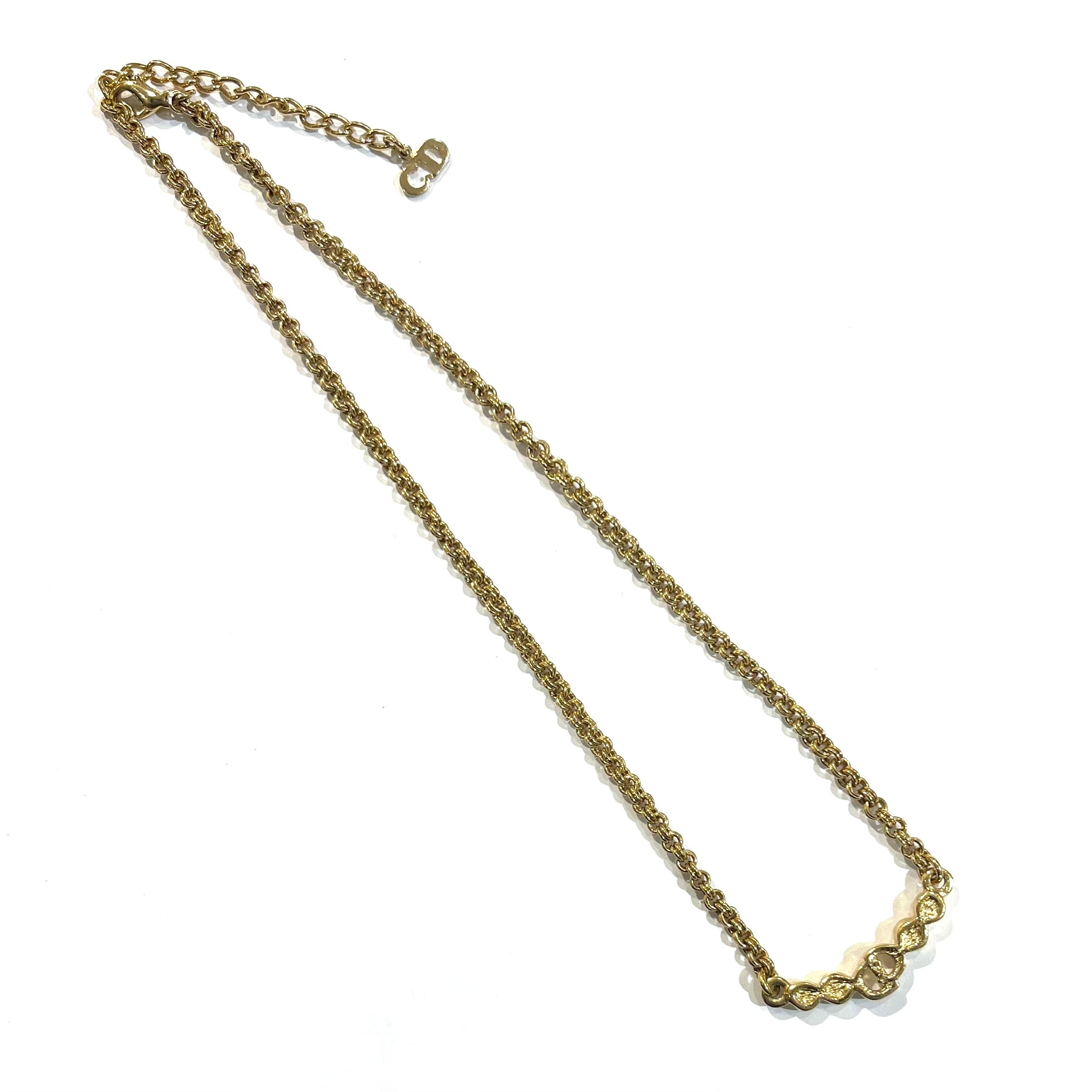 Christian Dior】2239 DIOR ディオールロゴ CDロゴ ネックレス