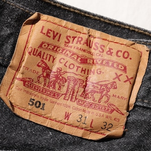 美品 31×32 Levi’s 501 USA 93年 先染めブラックデニムパンツ リーバイス