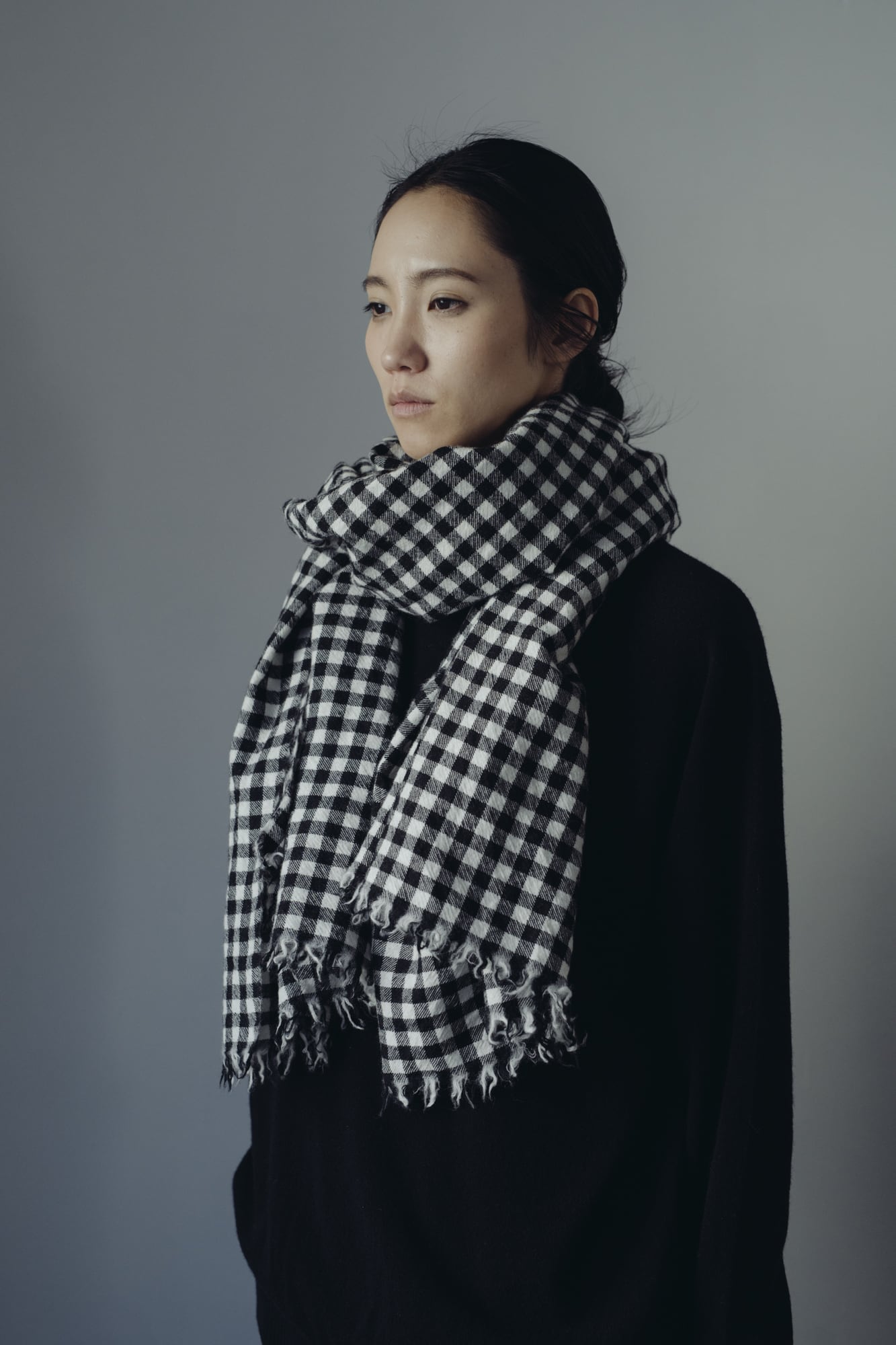 02321-2 thin stole / ginghamcheck