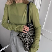 crew neck tulle sheer short tops/lime