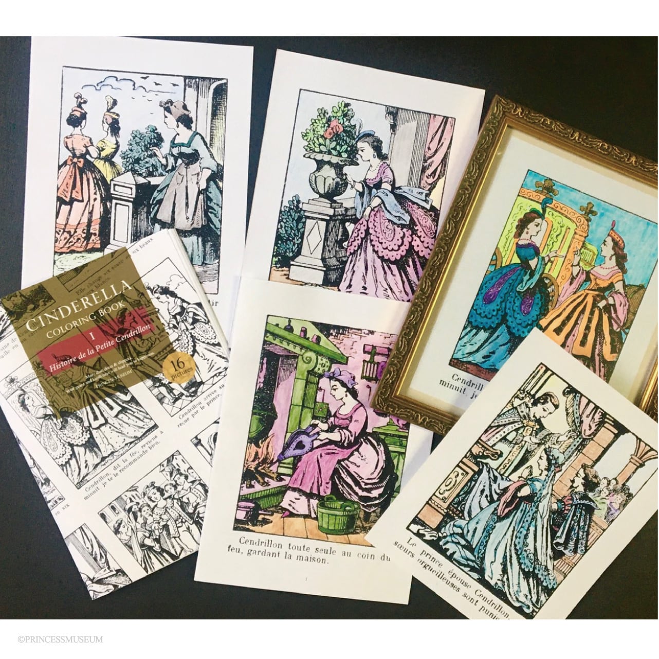 アンティーク塗り絵ブック「フランスのシンデレラ」＆「色鉛筆・鉛筆