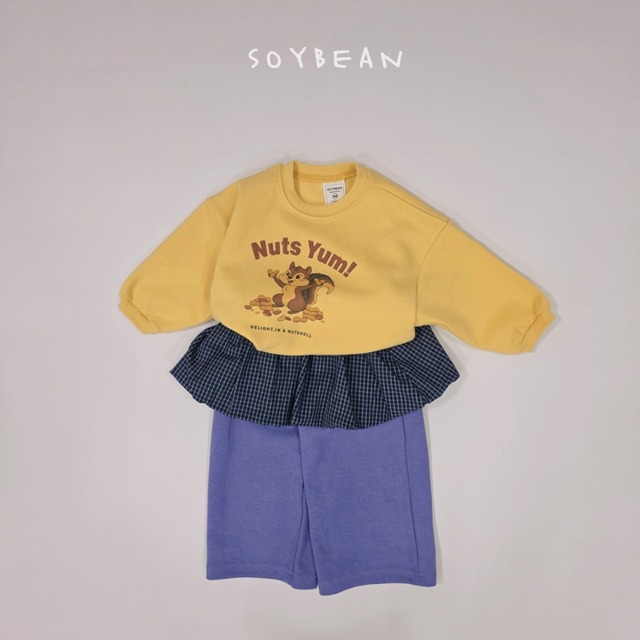 《送料無料》予約:チェックパンプキンワイドパンツ【soybean】※ジュニアサイズ