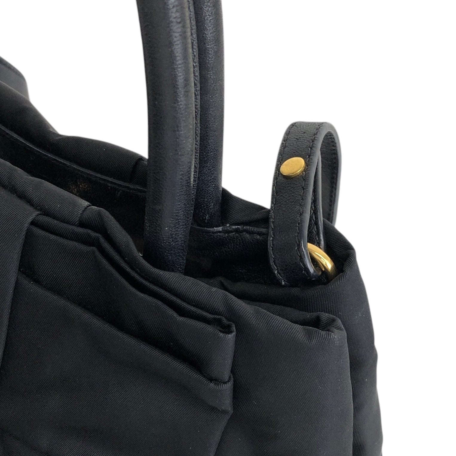 PRADA プラダ ショルダーバッグ ブラック ロゴ リボン ナイロン 2way