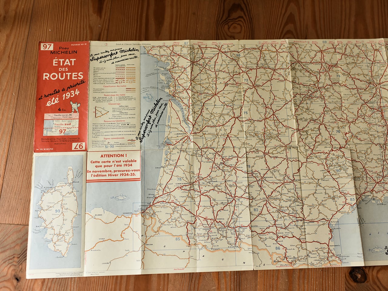 ミシュランの古い地図 #97 ETAT des ROUTES *フランスアンティーク