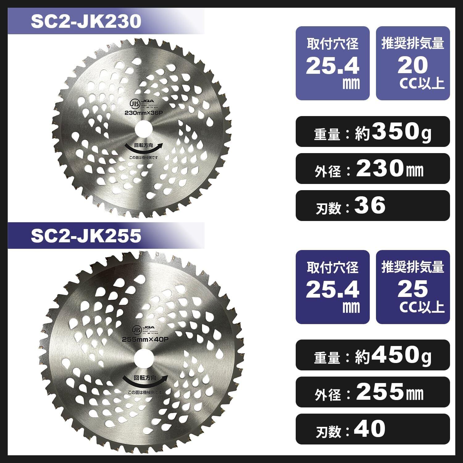2022最新】山善(YAMAZEN) 草刈用 チップソー JIS規格 2枚組 外径255mm