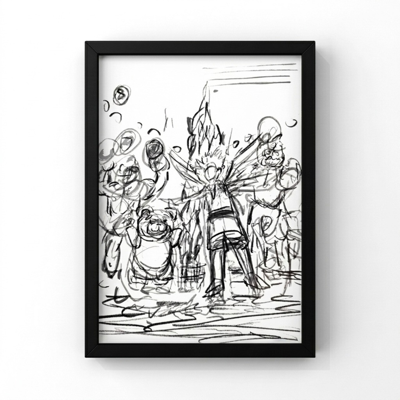 【3枚セット】絵本『流れる星と僕の願い』ラフ画の複製原画