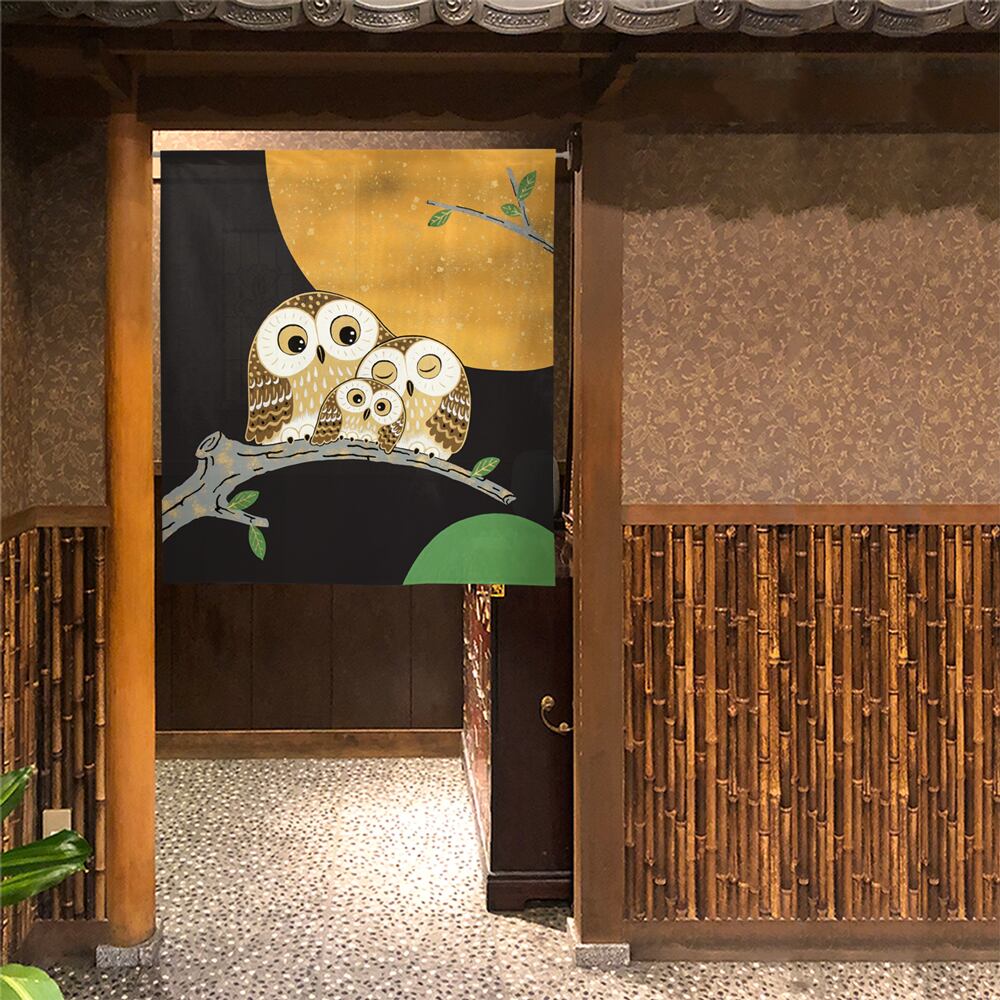 のれん　満月 のれん 満月 ふくろう | のれん工房