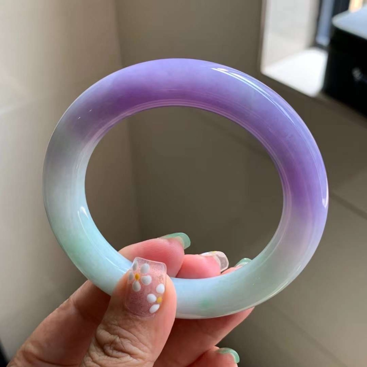本翡翠バングル濃いラベンダーアイス系完美品 【公式通販】