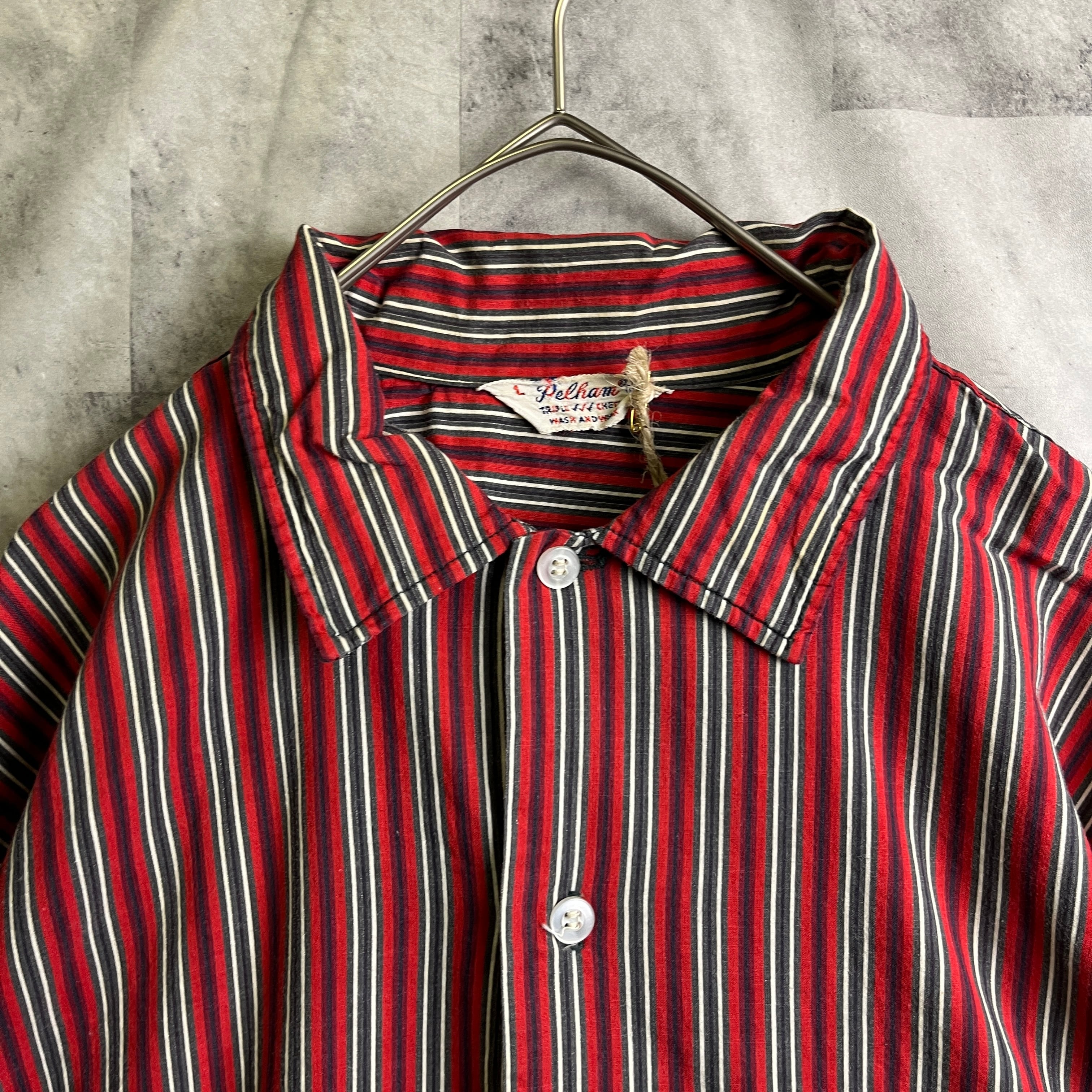 60s ヴィンテージ Pelham ボックスカットシャツ ストライプ柄 60s ヴィンテージ Pelham ボックスカットシャツ ストライプ柄