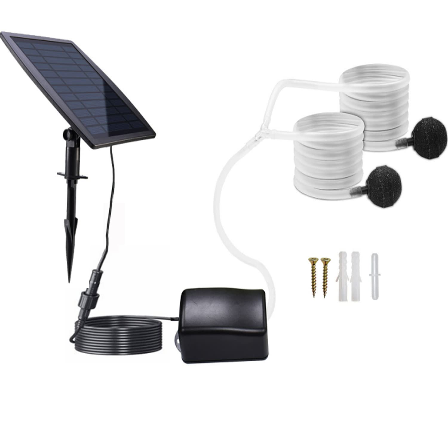 Yunking ソーラーエアポンプ エアーポ ンプ 酸素ポンプ 空気ポンプ ソーラー充電式エアポンプ 太陽光充電で電源不要 静音設計 軽量 コンパク 釣り/池/水族館/庭池【パターン3種類】