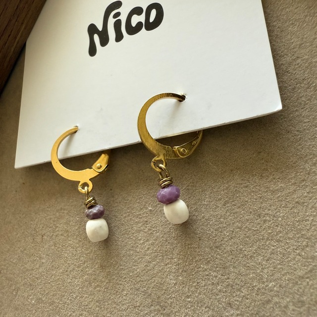 NC26099【ｻｰｼﾞｶﾙｽﾃﾝﾚｽ：ｺﾞｰﾙﾄﾞ】nicoピアス