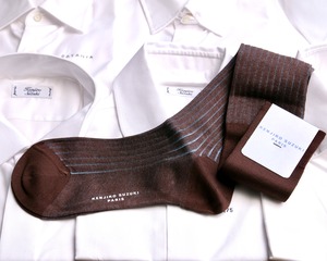 Long Hose " Stripe" (ABB48) brown and skyblue colors