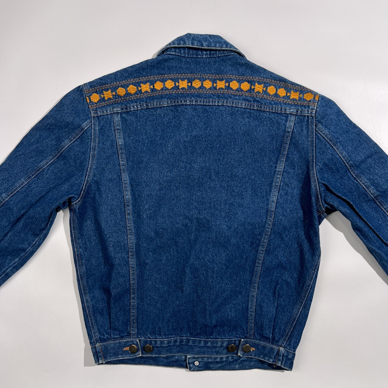 80s GIAN MARCO VENTURI 刺繍入り セットアップ デニム ジャケット & パンツ 46/32 /オールド/ビンテージ/上下セット/インディゴ