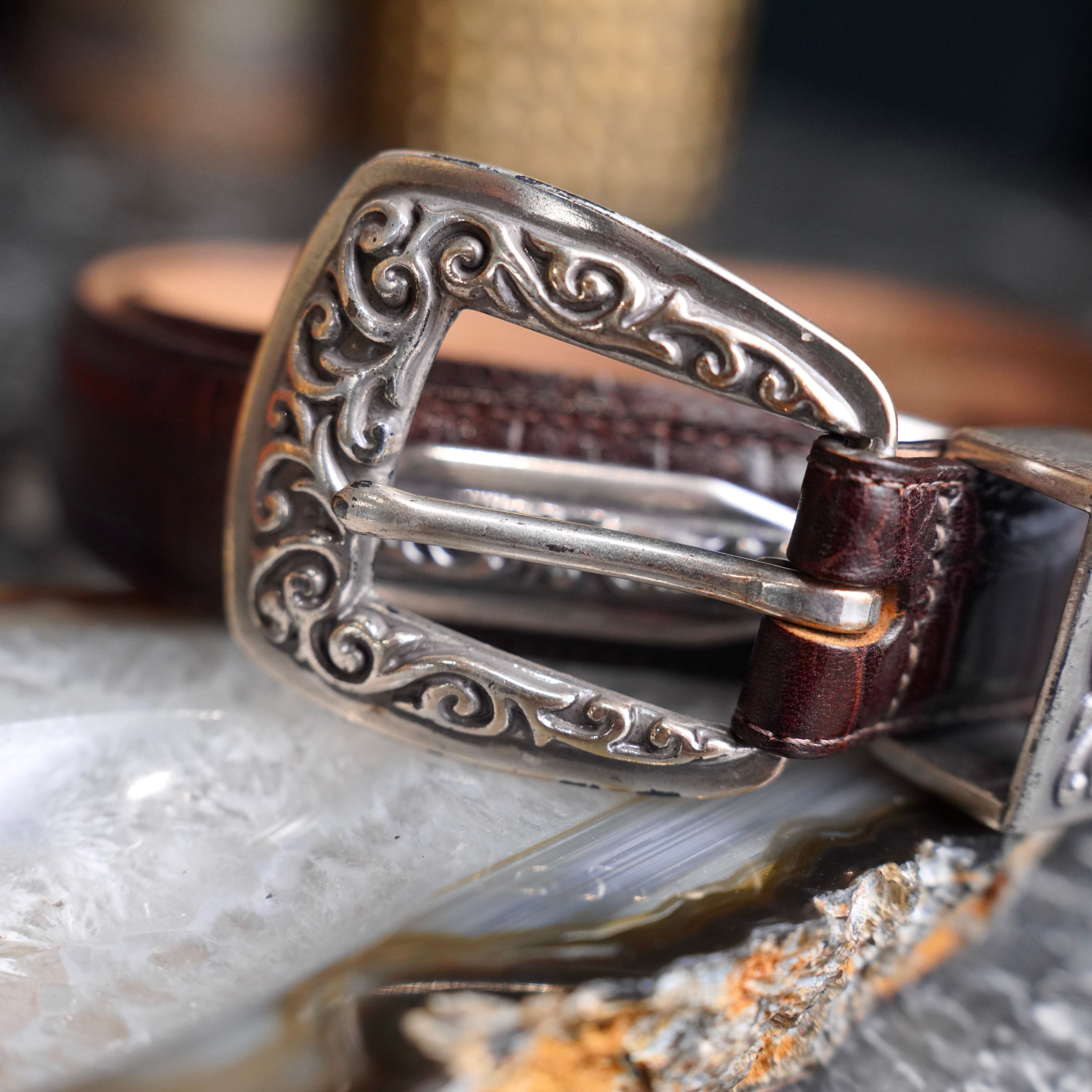BRIGHTON★　USA VINTAGE ウエスタン　レザー　ベルト USA VINTAGE BRIGHTON BUCKLE DESIGN LEATHER BELT/アメリカ古着