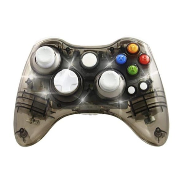 iFormosa Xbox 360 USB 無線 ワイヤレス ゲームコントローラー Xbox360 Windows 対応 透明黒
