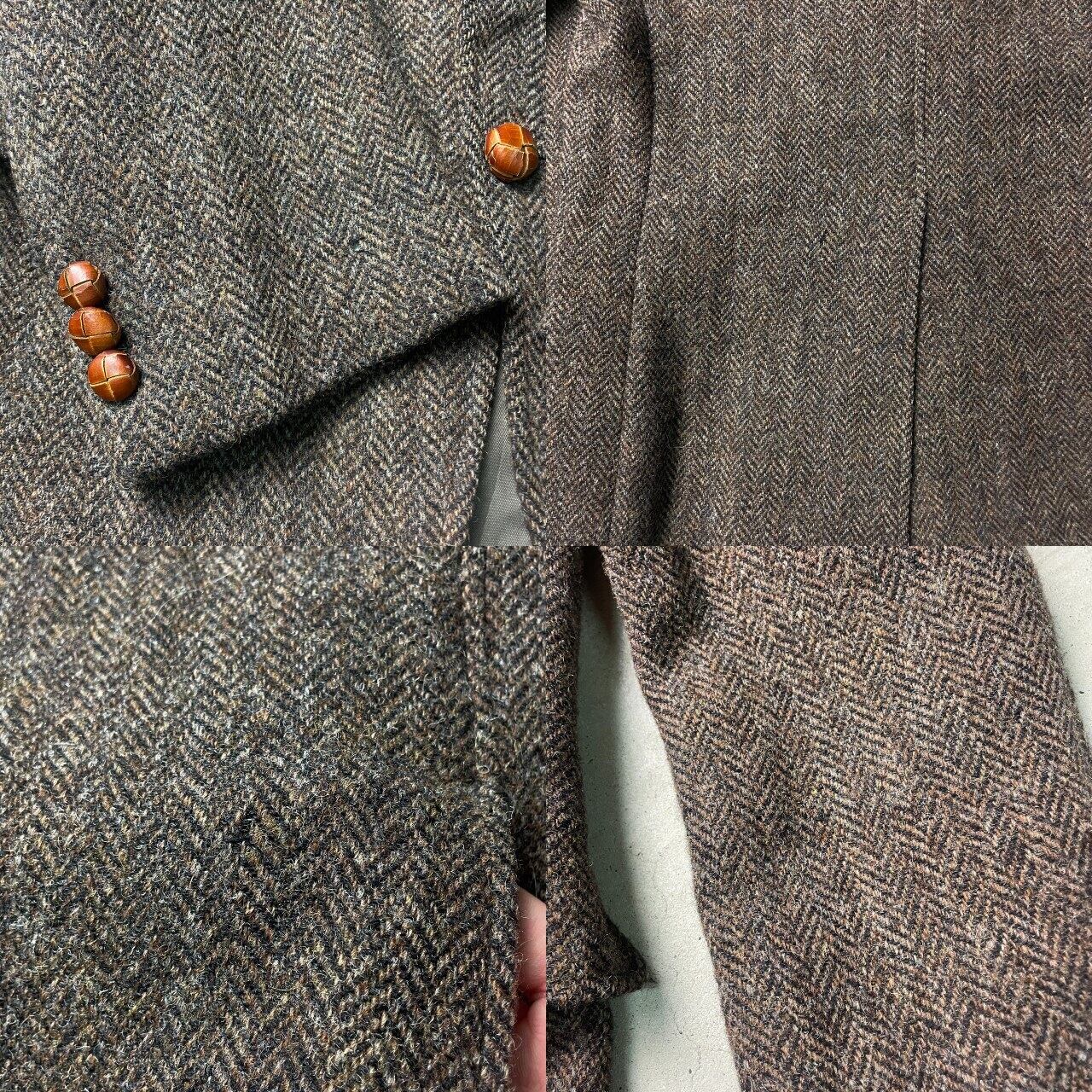 80年代 USA製 HARRIS TWEED ハリスツイード ウールテーラード