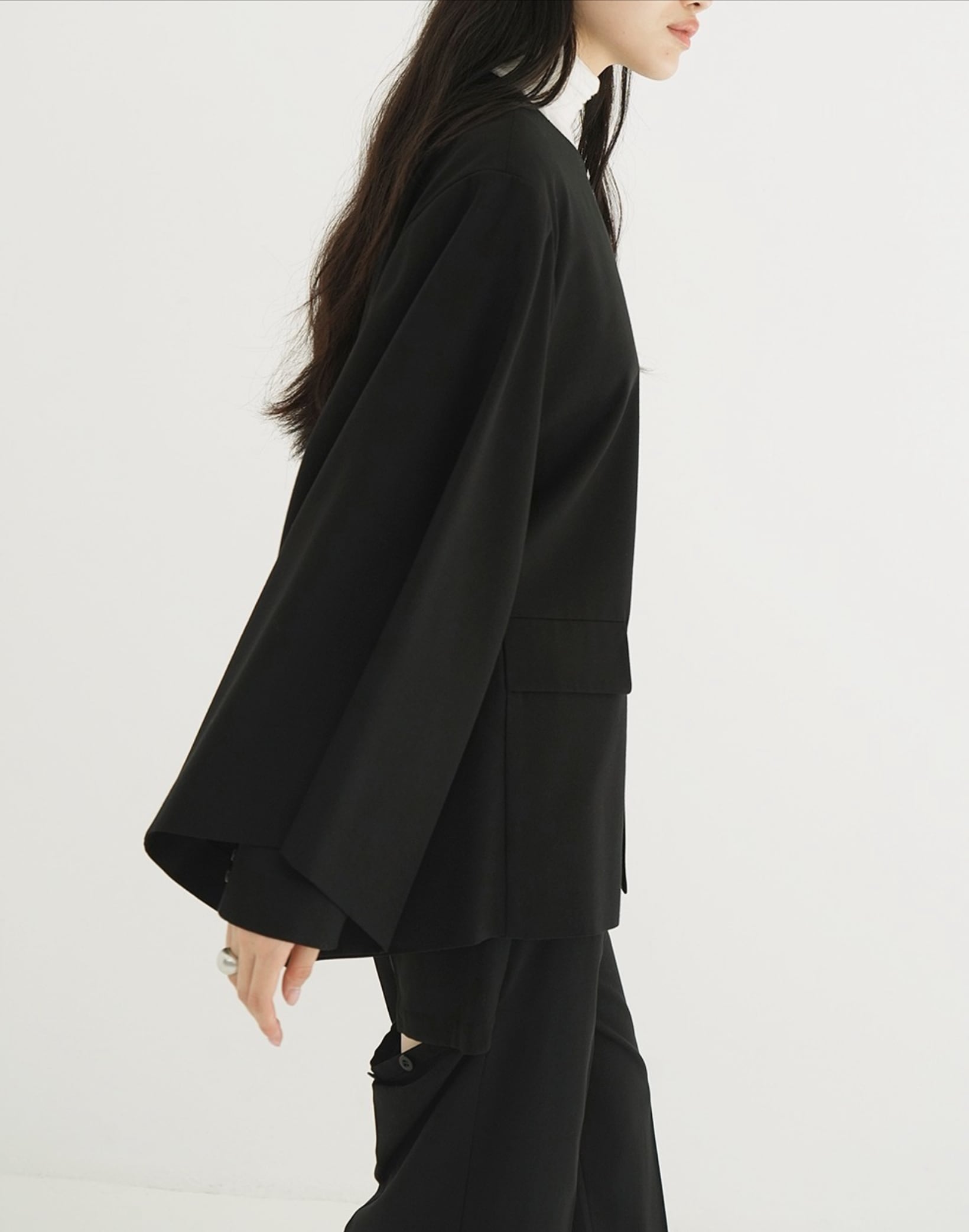 CLANE JACKET DETAIL CAPE TOPS | FLICKA ASHIYA