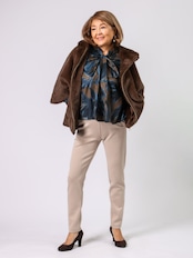 BRAHMIN(プリントボウタイブラウス)