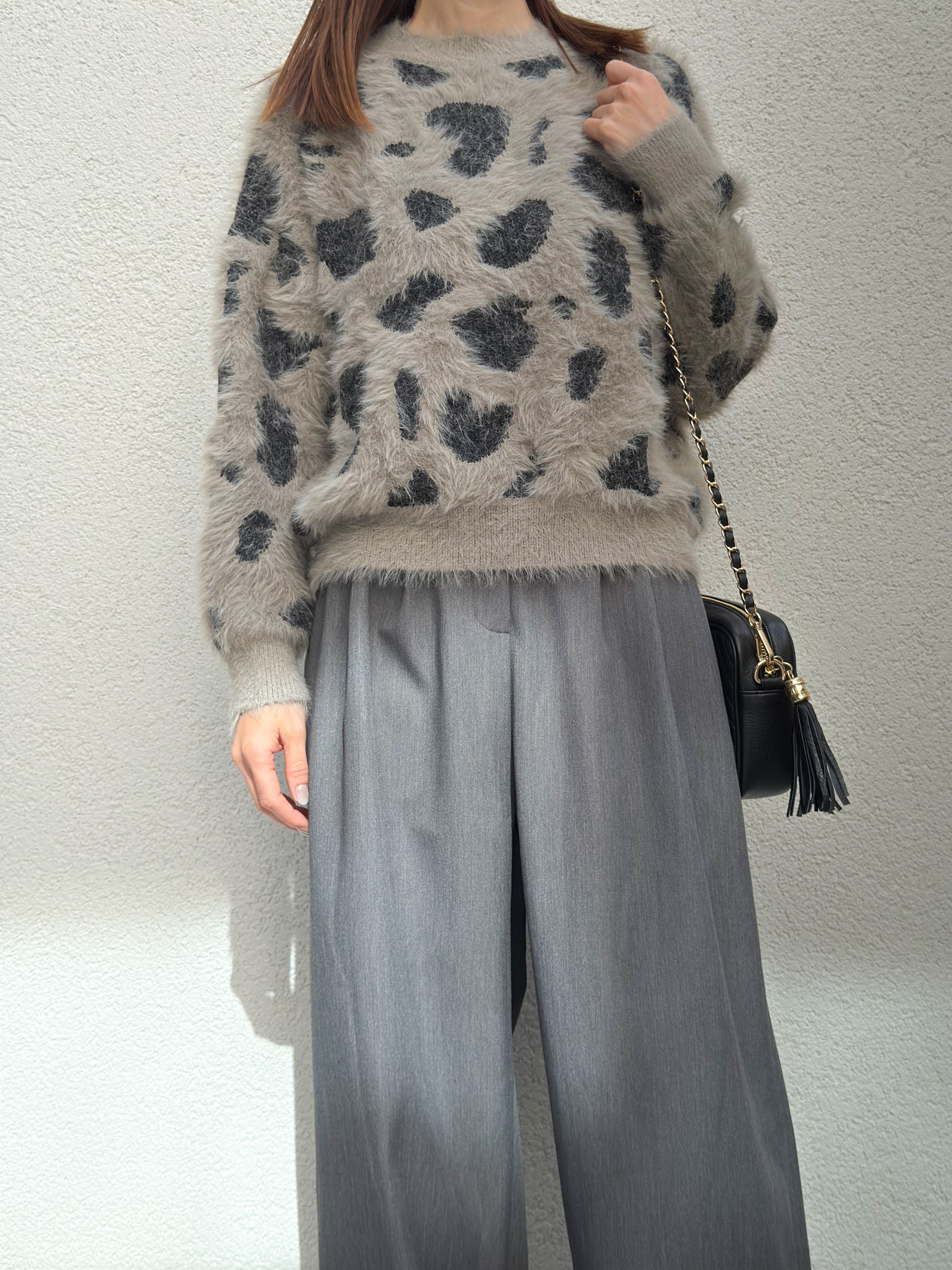 ヒョウ柄フェザーニット | yujune