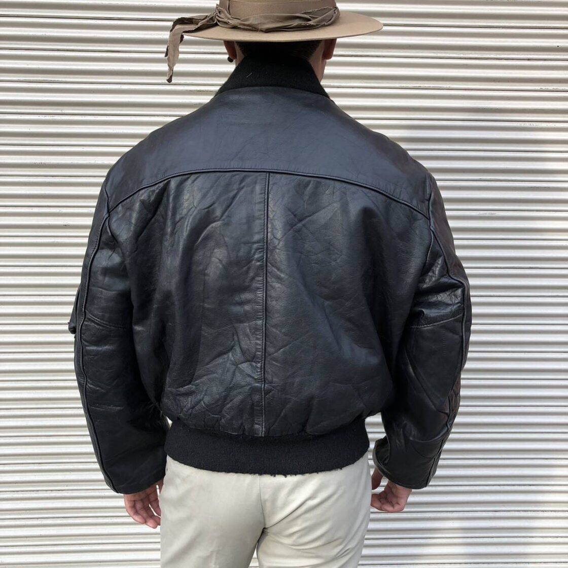 希少な44サイズ USA製 Schott ショット 127 MA-1 レザージャケット 