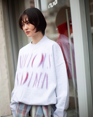 【SPECIAL】 ACO × nua NEBULOUS CREW SWEAT HEATHER WHITE