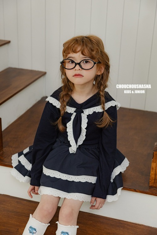 ラスト1 navy S【即納】<chouchoushasha>  Emily lace pants