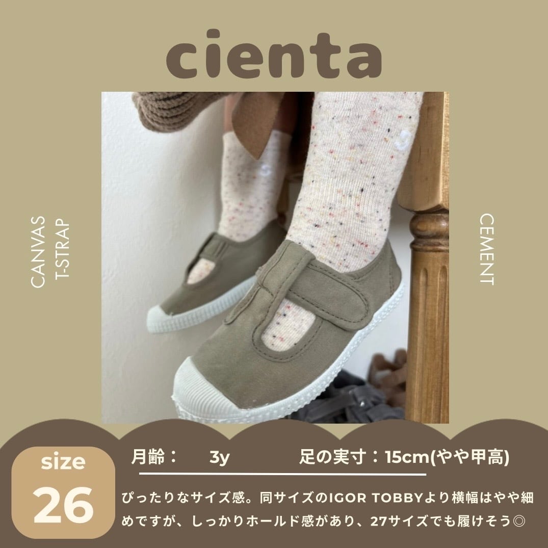【即納】cienta / canvas Tstrap / cemento / No.34