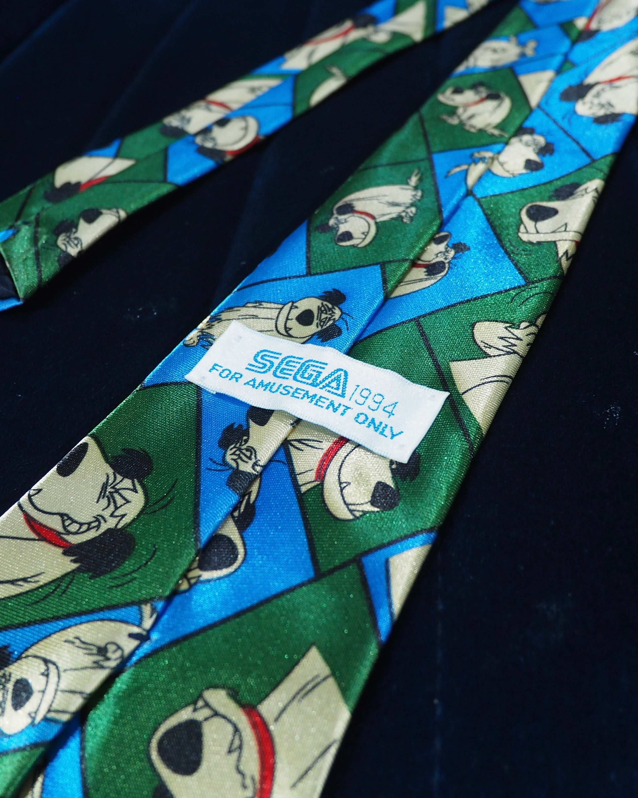 1994s " SEGA " Funny Dog printed vintage Tie