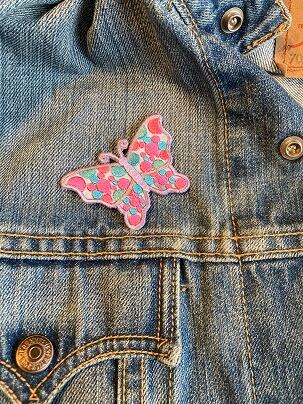 ブルー ピンク モナーク アイロンパッチ バタフライ FD0080