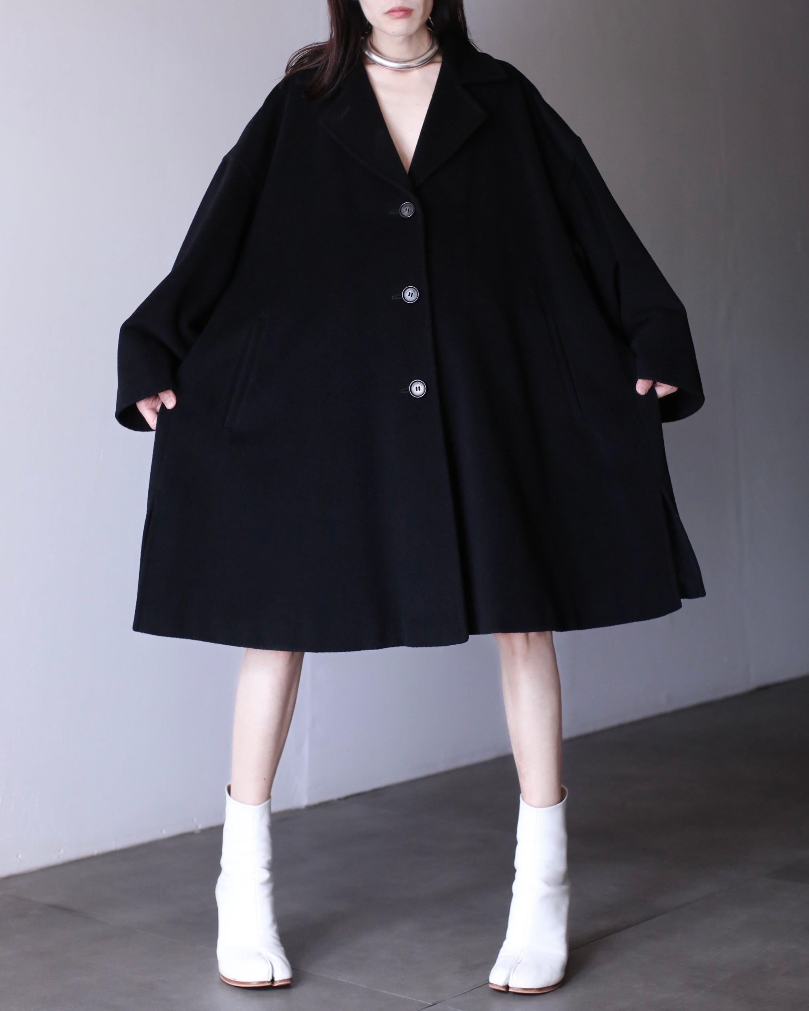 JIL SANDER angora mix fly front long coat Made In Italy | oo vintage