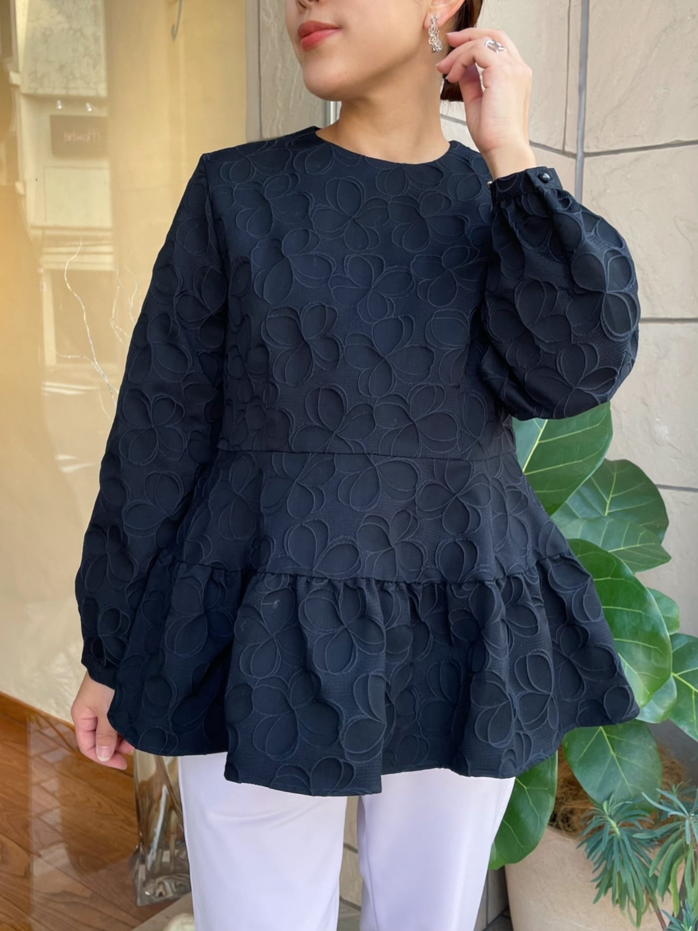 SONO / フラワージャガードブラウス | anouk 