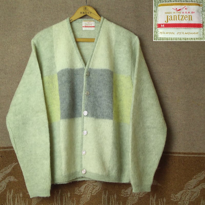 75%mohair 黒 ブラック !! USA製 60s Jantzen