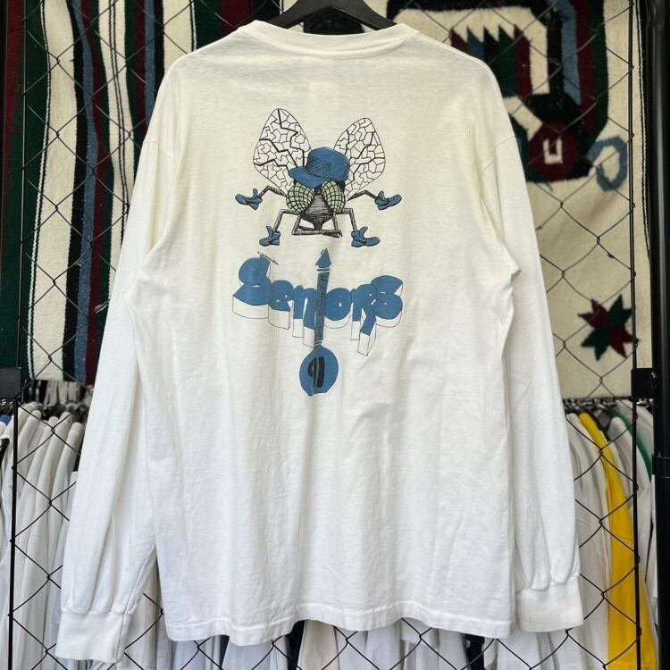 80s- USA製 生物系 半袖Tシャツ ハエ デザインプリント ヘインズ XL