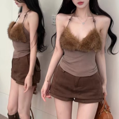 ファーホルターネックキャミ ・13117