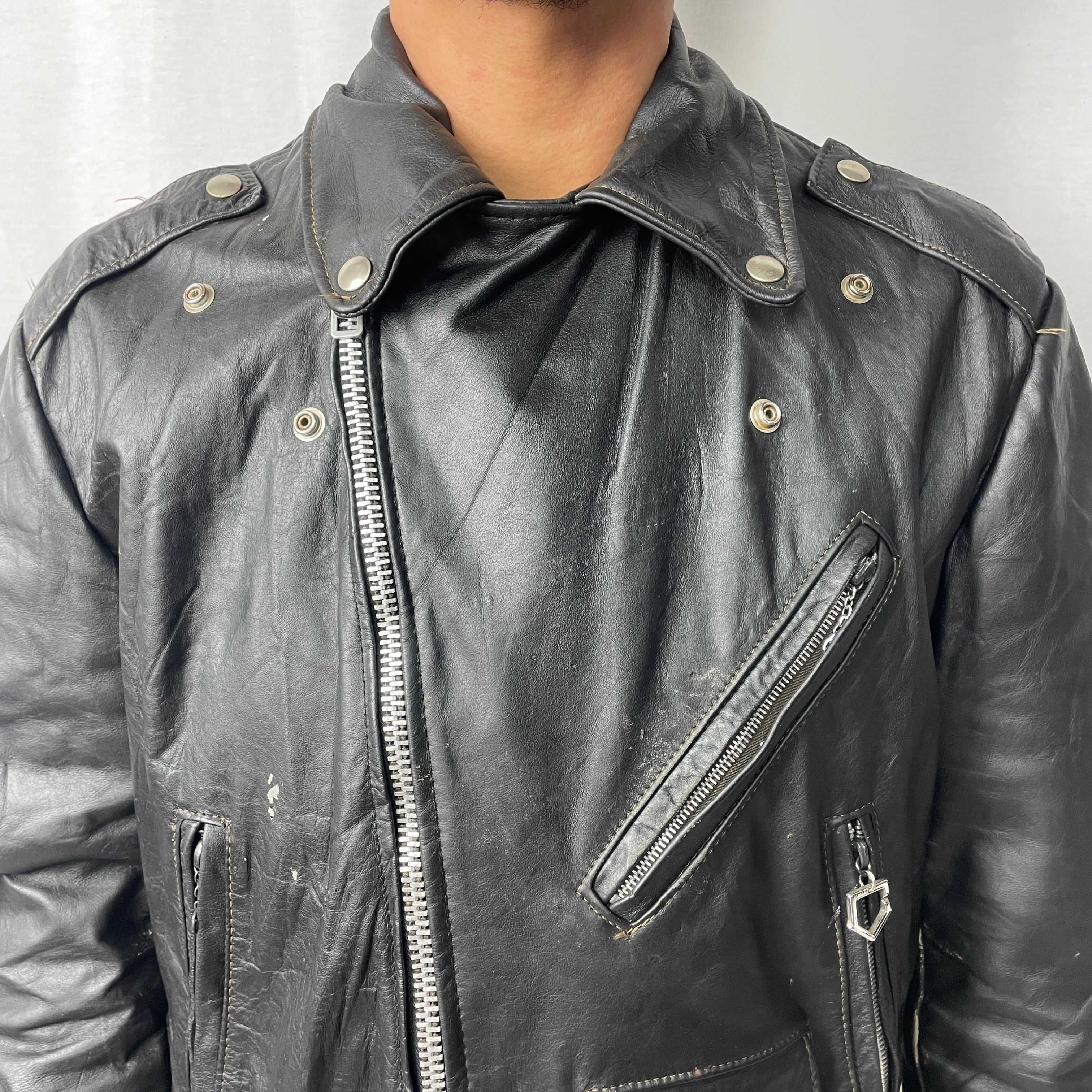 70年代 USA製 EXCELLED アメリカン ダブルライダースジャケット メンズ 