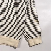 SINA COVA シナコバ ロゴ刺繍 ワッペン付き マリン ボーダー ハーフジップ スウェット トレーナー シャツ LL/ホワイト×ネイビー/メンズ/日本製