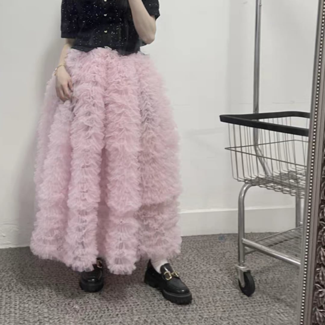 Romantic ruffle skirt 250308