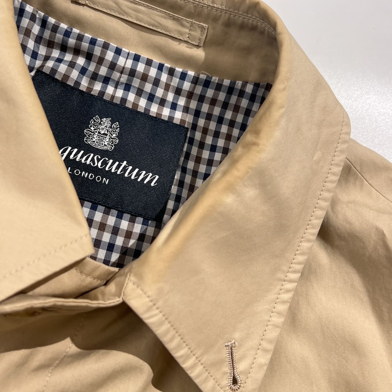 Aquascutum アクアスキュータム New Aqua5 ステンカラーコート/ベージュ系 メンズ  ヴィンテージ