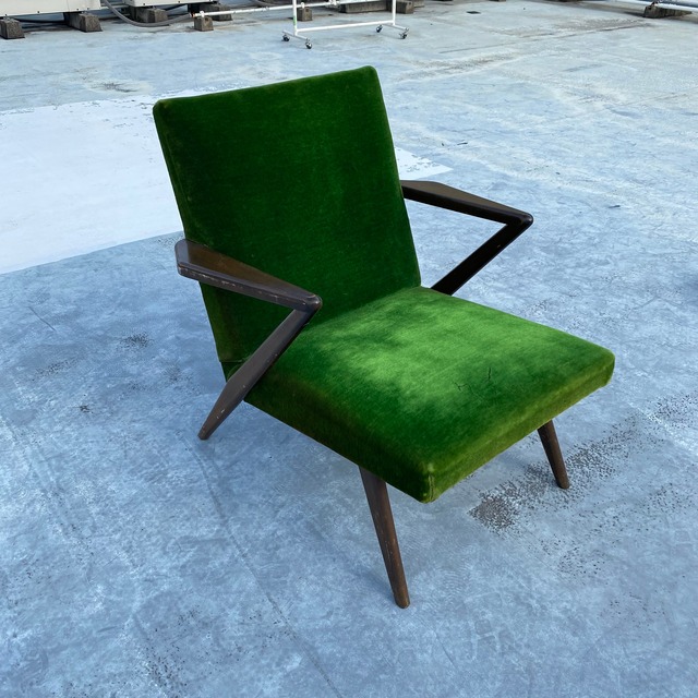 80's Japan vintage 1P velours chair