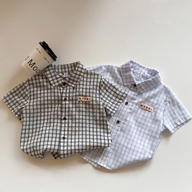 【BABY&KID】夏新作INS映えチェック柄バーサタイルシャツ 全2色
