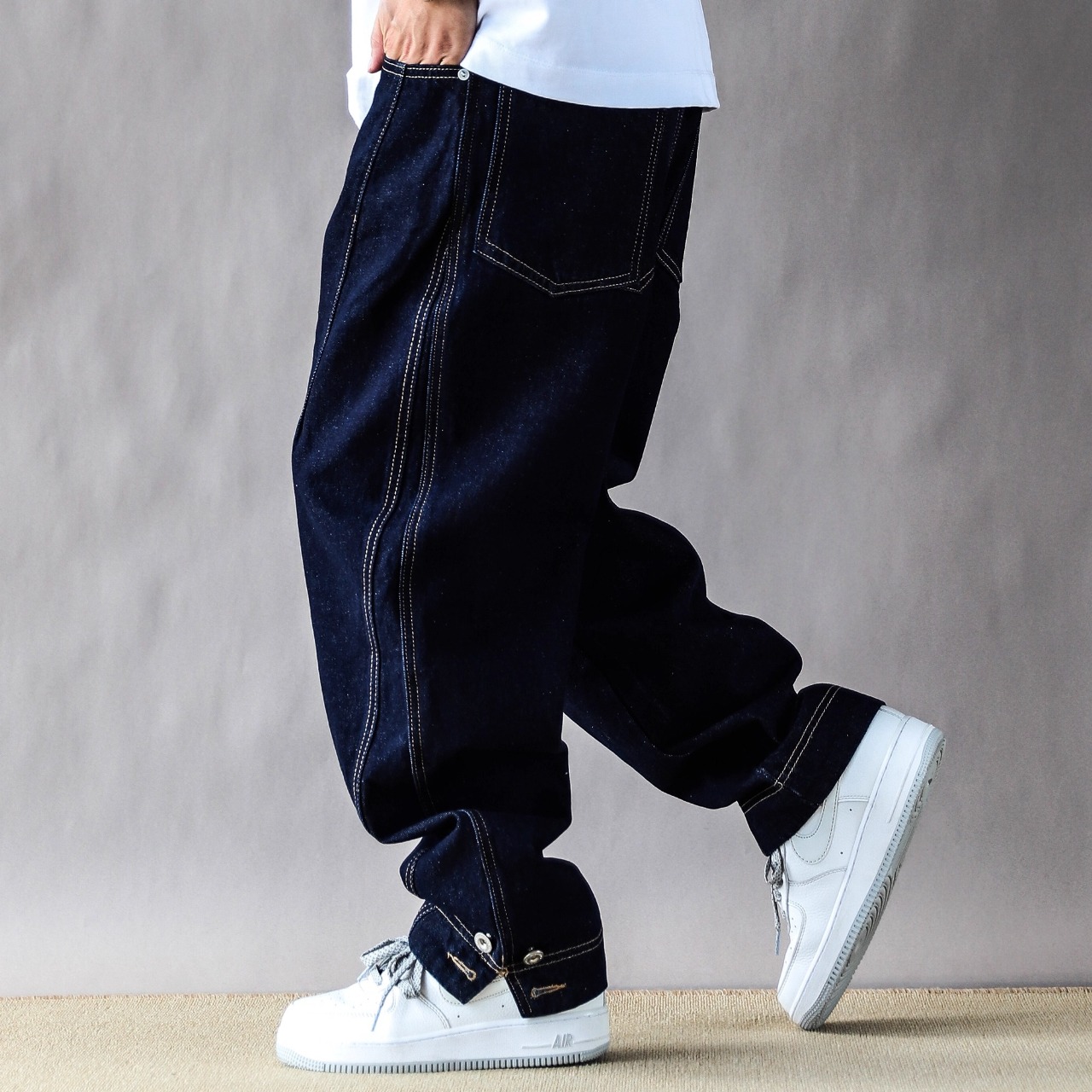 Wide stitch denim work pants 1118 - 1
