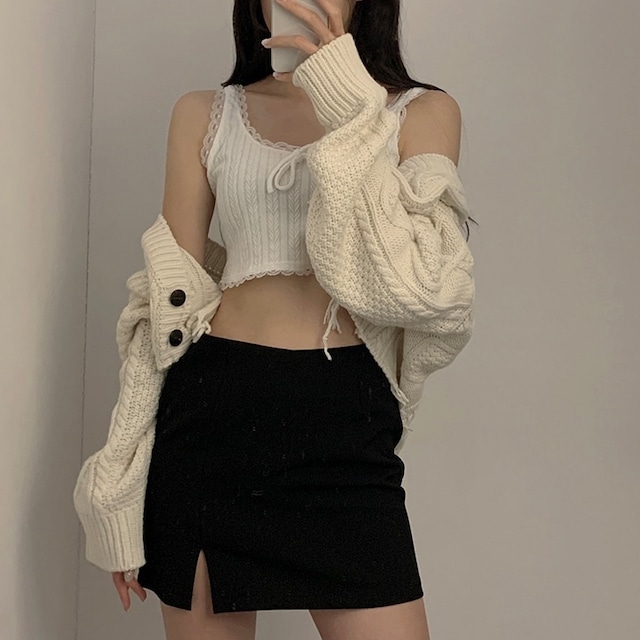 [PEACHVIN] Billy Wool Twisted Cardigan (ivory) 正規品 韓国ブランド 韓国通販 韓国代行 韓国ファッション カーディガン