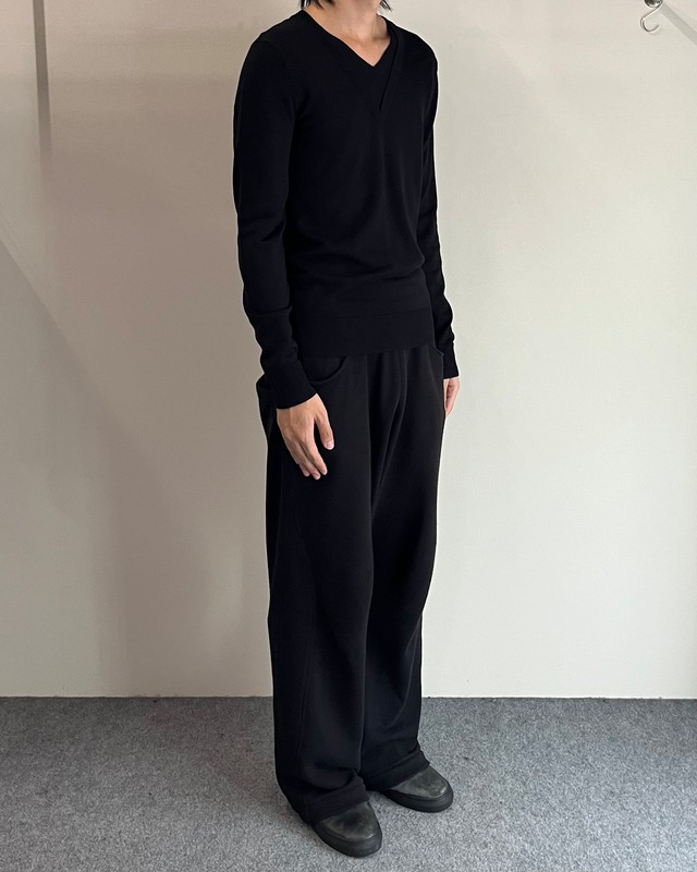 【Neil Barrett】double collar v-neck knit