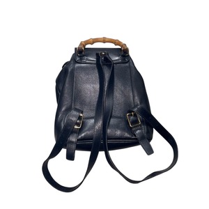 vintage GUCCI black leather “Bamboo” backpack