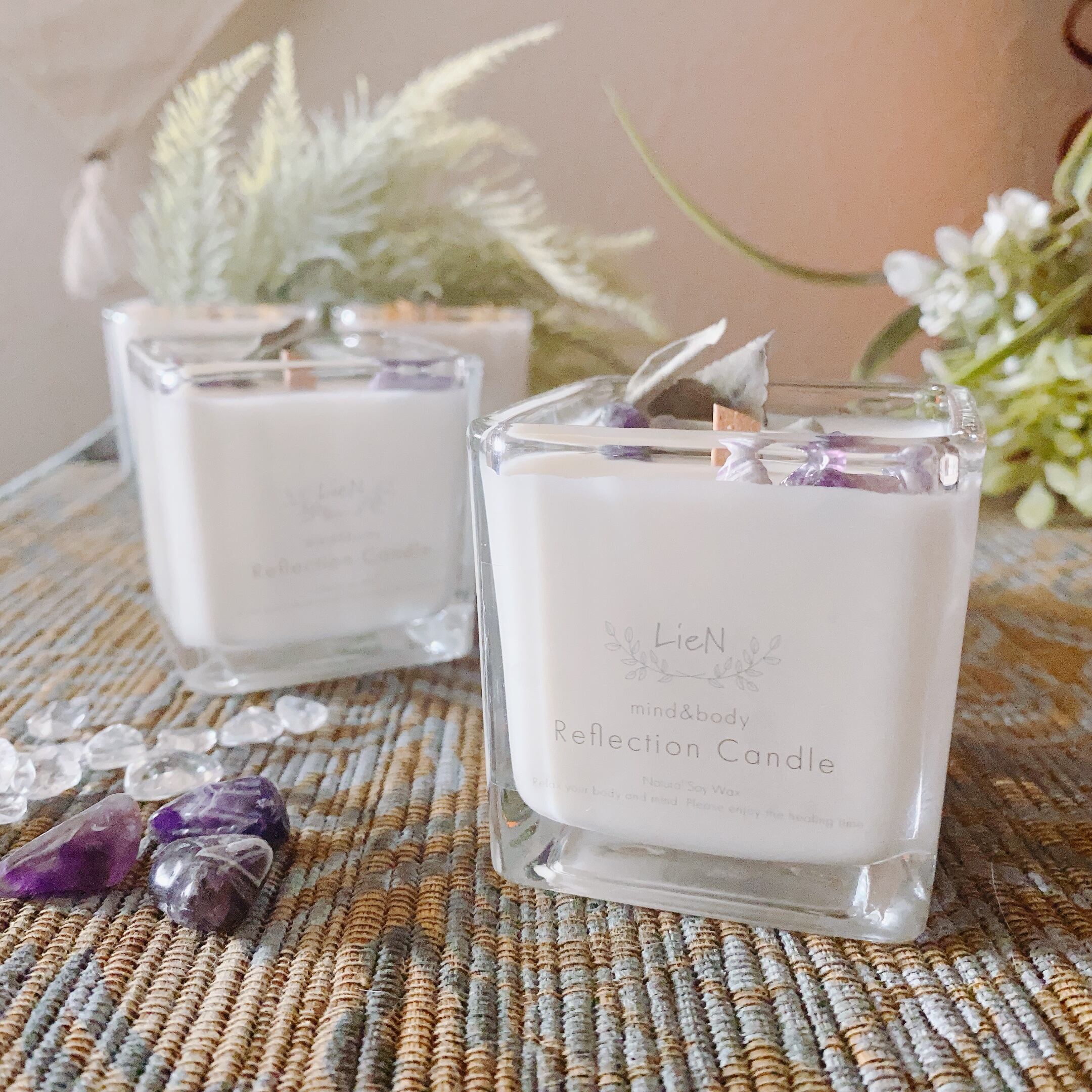 Ao（アオ）】アメジスト＆ホワイトセージ 木芯 ウッドウィック