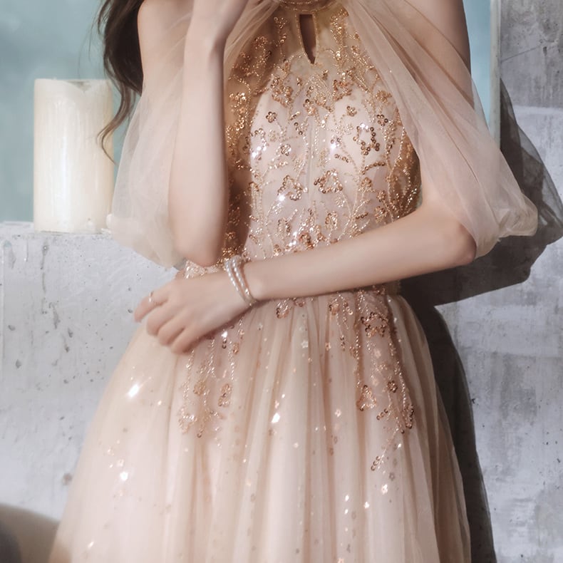 ホルターネック ロングドレス D1113 | 演奏会・ステージ・パーティー