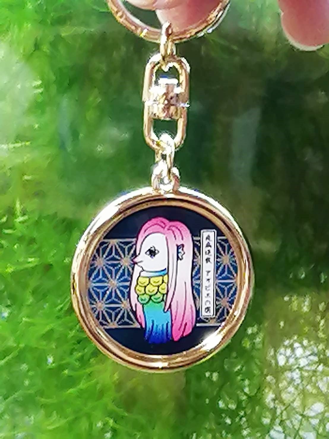 疫病退散！オリジナルイラストのアマビエのキーホルダー 疫病退散！オリジナルイラストのアマビエのキーホルダー