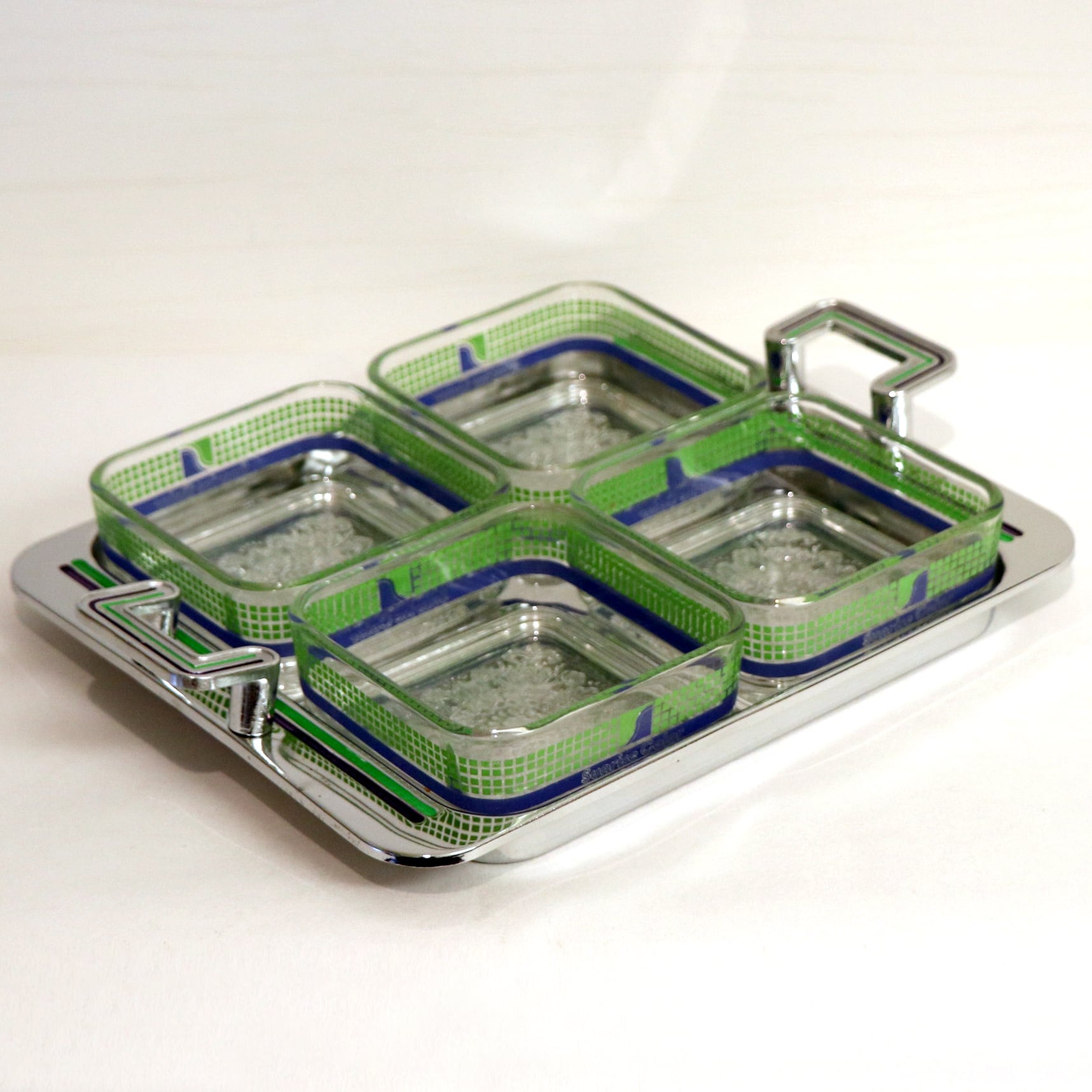 HOYA・保谷クリスタル・ガラス皿・平皿・梅ちらし・和食器・No.230806